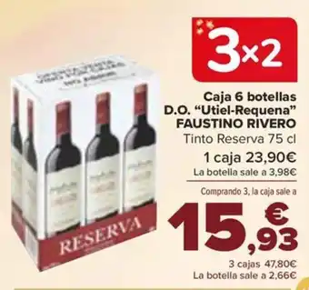 Carrefour Caja 6 botellas D.O. "Utiel-Requena" FAUSTINO RIVERO oferta