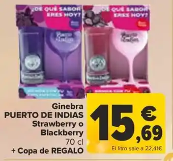 Carrefour Ginebra PUERTO DE INDIAS Strawberry o Blackberry oferta
