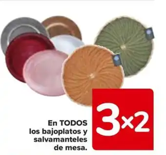 Carrefour En TODOS los bajoplatos y salvamanteles de mesa. oferta