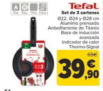 Carrefour Set de 3 sartenes oferta