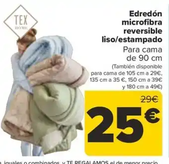Carrefour Edredón microfibra reversible liso/estampado oferta