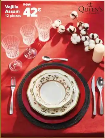 Carrefour Vajilla Assam 12 piezas oferta