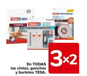 Carrefour EN TODAS las cintas, ganchos y burletes TESA. oferta