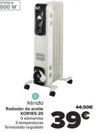 Carrefour Radiador de aceite KOR1E5-20 oferta