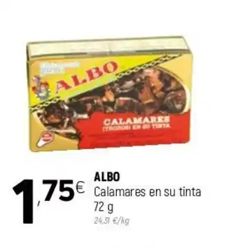 Coviran Albo Calamares en su tinta 72g oferta