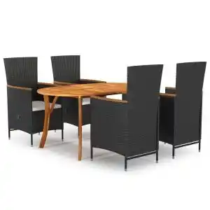Brico Depôt Vidaxl juego de comedor para jardín 5 piezas negro oferta