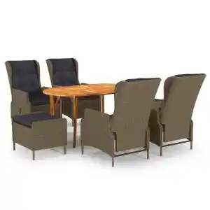 Brico Depôt Vidaxl juego de comedor de jardín 7 piezas marrón oferta