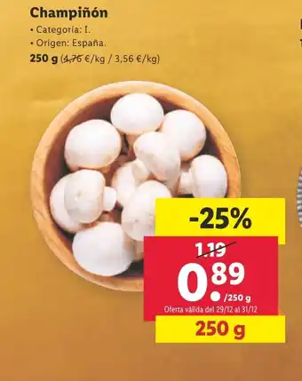 Lidl Champiñón oferta