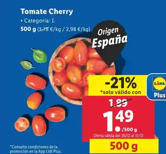 Lidl Tomate Cherry oferta