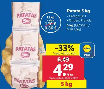 Lidl Patata 5 kg oferta