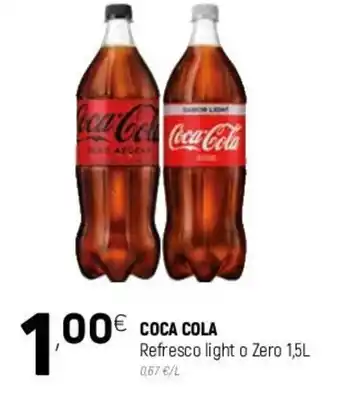 Coviran Coca Cola Refresci lighgt o Zero 1,5l oferta