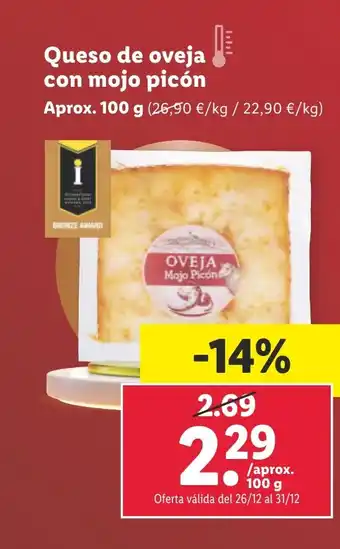 Lidl Queso de oveja con mojo picón oferta