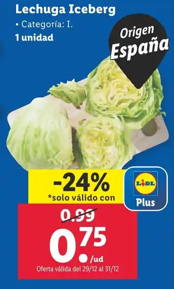 Lidl Lechuga Iceberg oferta