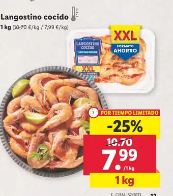 Lidl Langostino cocido oferta