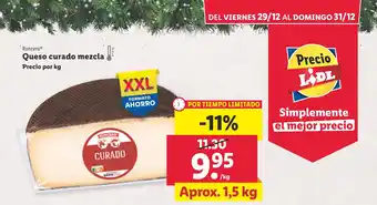 Lidl Queso curado mezcla oferta