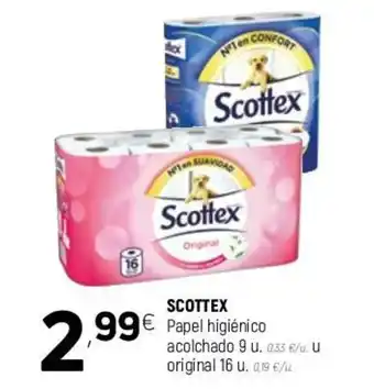Coviran Scottex Papel Higienico acolchado 9 u original 16 u oferta