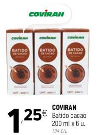 Coviran Coviran Batido cacao 200 ml x 6 u oferta