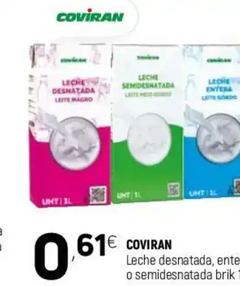 Coviran Coviran Leche desnatada, entera o semidesnatada brik 1 L oferta