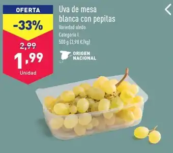 ALDI Uva de mesa blanca con pepitas oferta