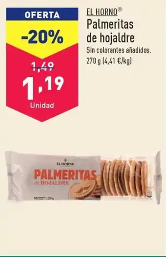 ALDI Palmeritas de hojaldre oferta