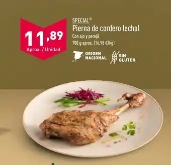 ALDI Pierna de cordero lechal Con ajo y perejil. oferta