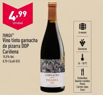 ALDI Vino tinto garnacha de pizarra DOP Cariñena oferta