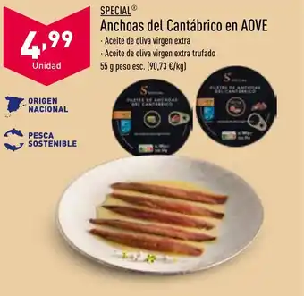 ALDI Anchoas del Cantábrico en AOVE oferta