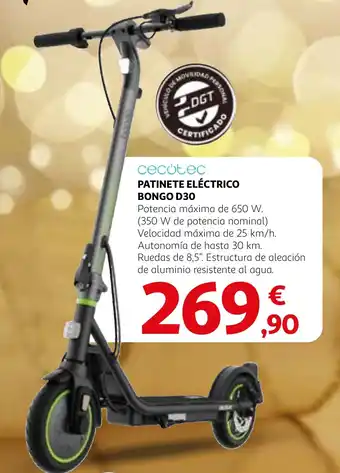Alcampo PATINETE ELÉCTRICO BONGO D30 oferta