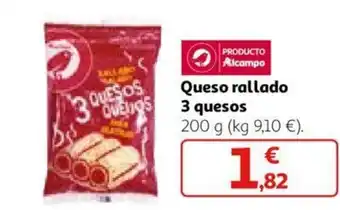 Alcampo Queso rallado 3 quesos oferta