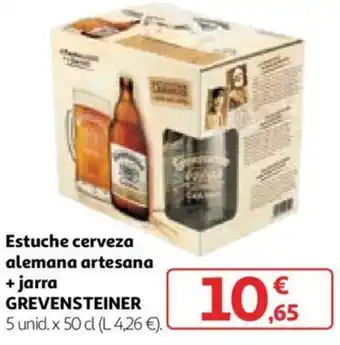 Alcampo Estuche cerveza alemana artesana + jarra GREVENSTEINER oferta