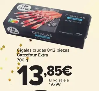 Carrefour Cigalas crudas 8/12 piezas Carrefour Extra oferta