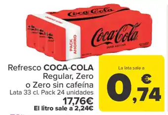 Carrefour Refresco COCA-COLA Regular, Zero oferta