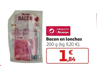 Alcampo Bacon en lonchas oferta