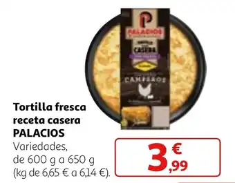 Alcampo Tortilla fresca receta casera PALACIOS oferta