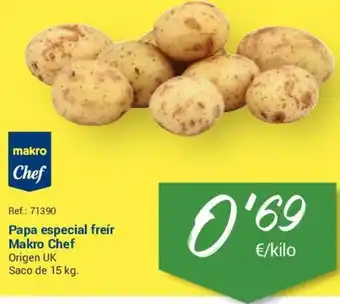 Makro Papa especial freir Makro Chef Origen UK Saco de 15 kg oferta