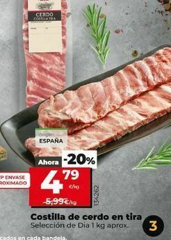 Dia Costillas de cerdo en tira oferta