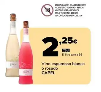 Supeco Vino espumoso blanco o rosado CAPEL oferta