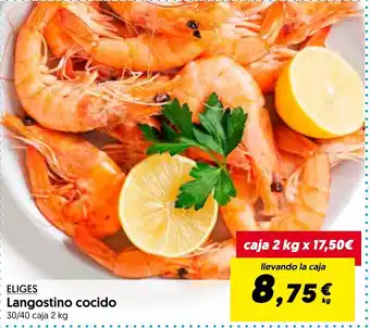 Hiper Usera Langostino cocido oferta