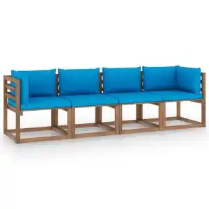 Brico Depôt Vidaxl sofá de palets 4 plazas cojines madera de pino impregnada oferta