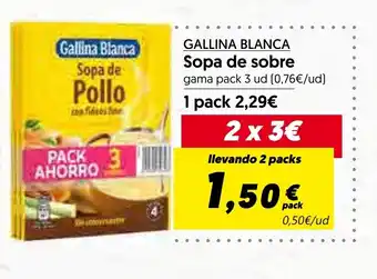 Hiper Usera GALLINA BLANCA Sopa de sobre oferta