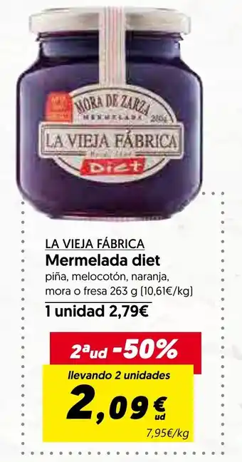 Hiper Usera LA VIEJA FÁBRICA Mermelada diet oferta