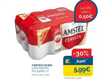Cash Ecofamilia CERVEZA RUBIA LATA AMSTEL P12 330ML/U oferta