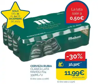 Cash Ecofamilia CERVEZA RUBIA CLÁSICA LATA MAHOU P24 330ML/U oferta