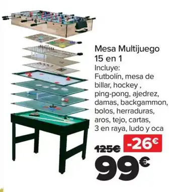 Carrefour Mesa Multijuego 15 en 1 oferta