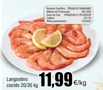 FROIZ Langostino cocido 20/30 kg oferta