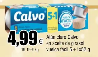 FROIZ Atún claro Calvo en aceite de girasol vuelca fácil 5+1x52 g oferta