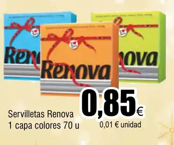 FROIZ Servilletas Renova 1 capa colores 70 u oferta