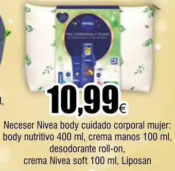 FROIZ Neceser Nivea Gympack hombre: gel energy 250 ml, champú 250 ml, desodorante roll-on, crema Nivea men 150 ml oferta