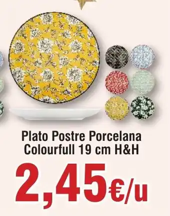 FROIZ Plato Postre Porcelana Colourfull 19 cm H&H oferta