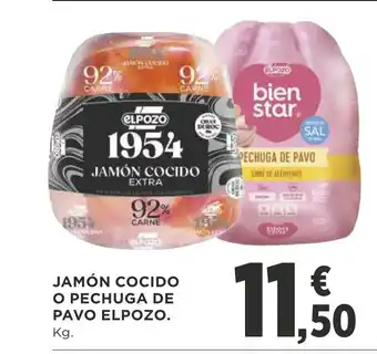 Supercor JAMÓN COCIDO O PECHUGA DE PAVO ELPOZO. oferta